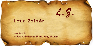 Lotz Zoltán névjegykártya
